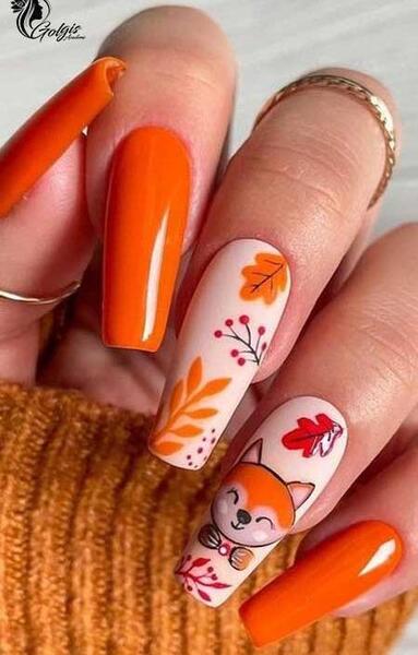 عکس طراحی ناخن پاییزه