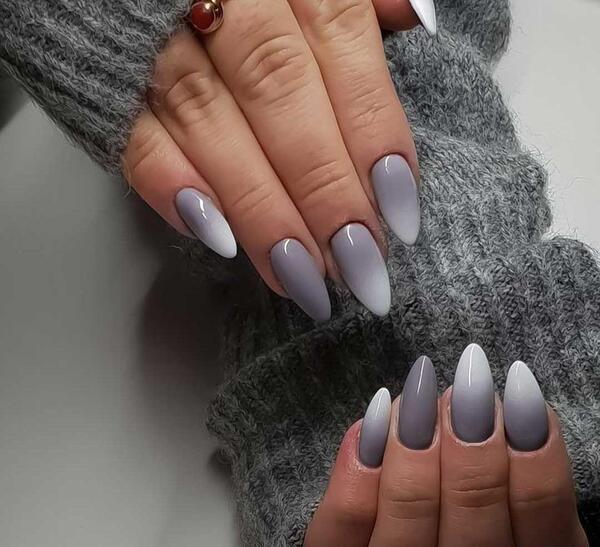 عکس ناخن طوسی ساده