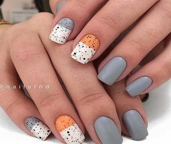 عکس ناخن رنگ طوسی