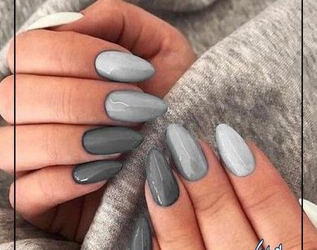 عکس ناخن رنگ طوسی