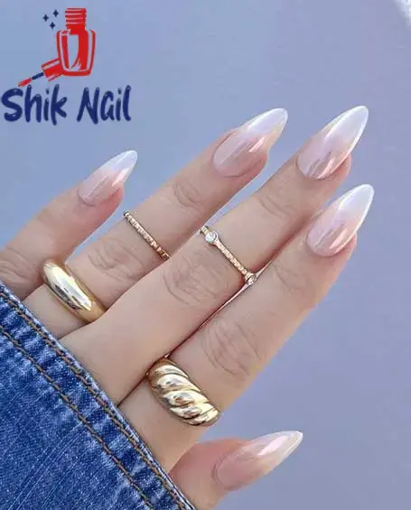 عکس ناخن رنگ صدفی