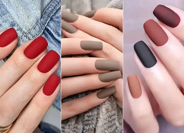 عکس لاک ناخن صورتی مات