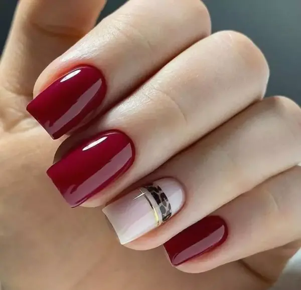 عکس ناخن رنگ زرشکی