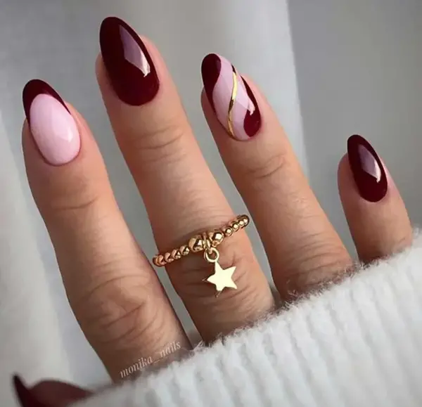 عکس ناخن رنگ زرشکی