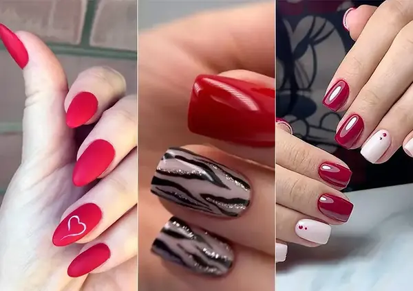 عکس ناخن زنانه قرمز