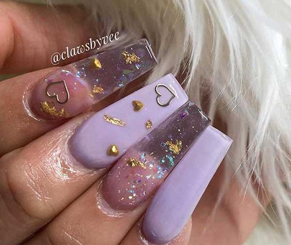 عکس طرح ناخن رنگ بنفش