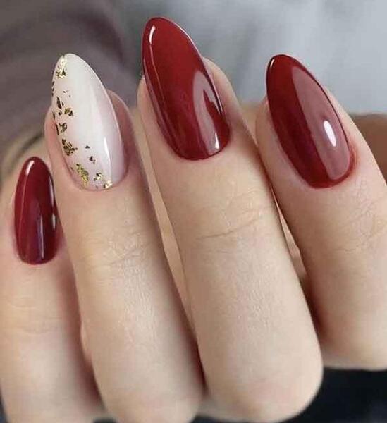 عکس کاشت ناخن رنگ جگری