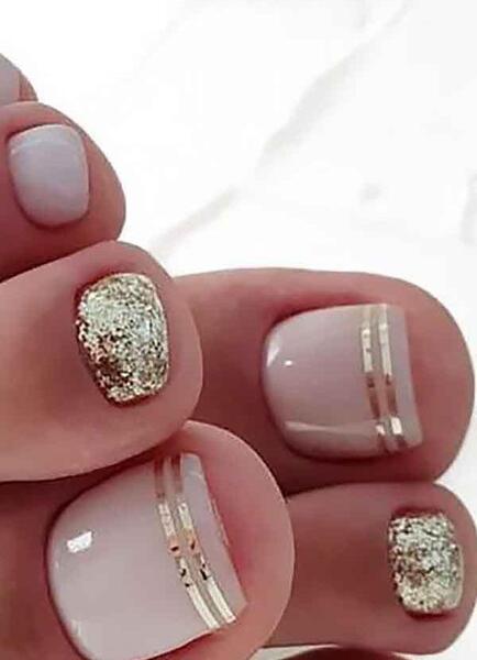 عکس ناخن پا ژلیش دخترانه