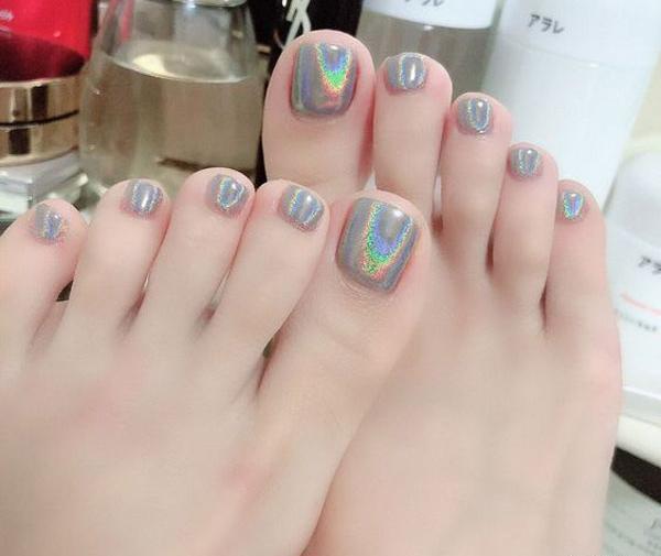 عکس ناخن پا ژلیش دخترانه