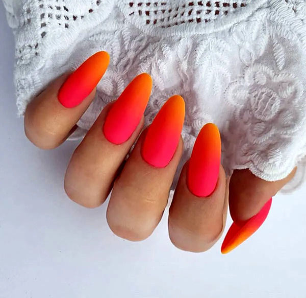 عکس ناخن آمبره قرمز