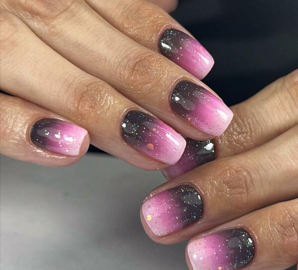 عکس ناخن آمبره بنفش