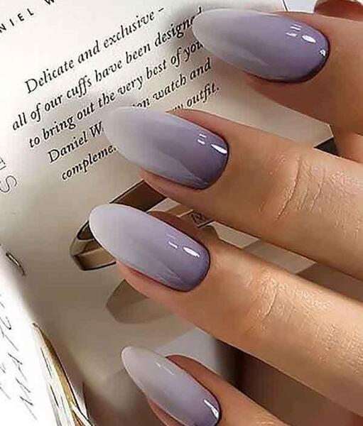 عکس ناخن آمبره بنفش