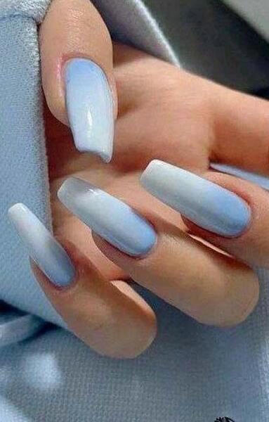 عکس ناخن آمبره آبی