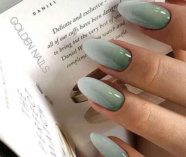 عکس ناخن آمبره آبی