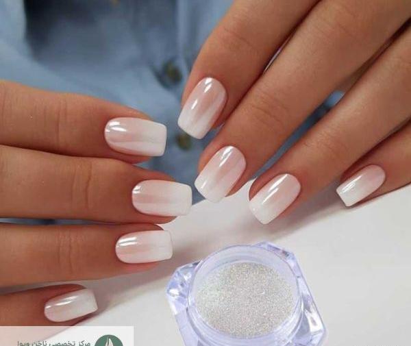 عکس ناخن آمبره سفید