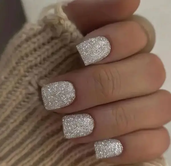 عکس ناخن اکلیلی نقره ای
