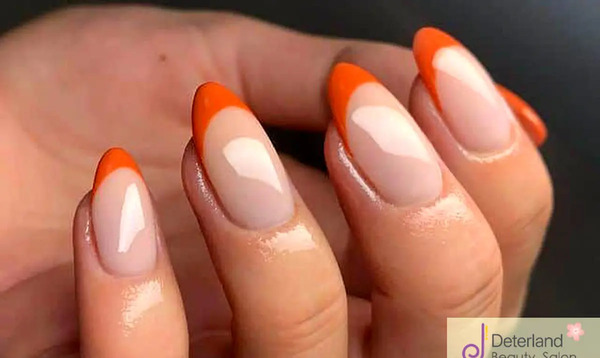 عکس ناخن فرنچ نارنجی