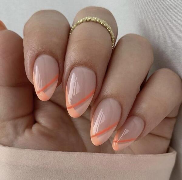 عکس ناخن فرنچ نارنجی