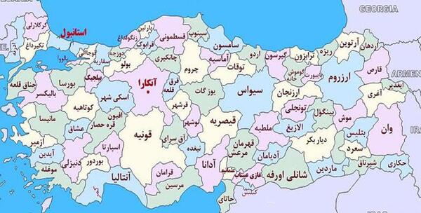 عکس نقشه ایران با همسایه هایش