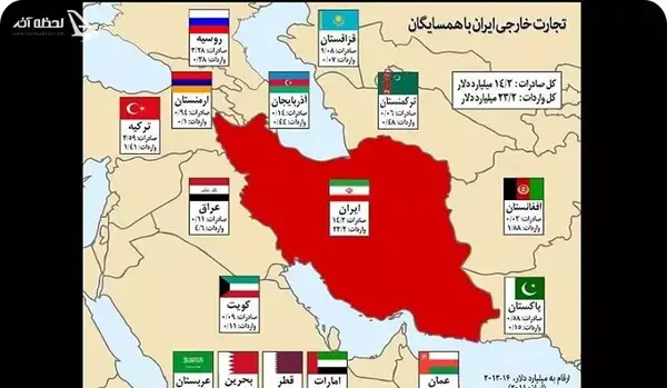 عکس نقشه ایران و همسایگان ایران