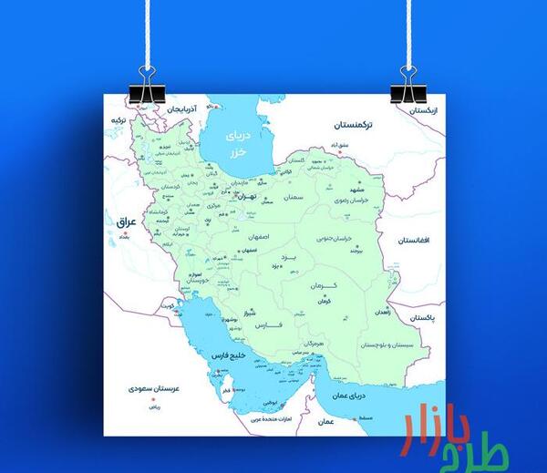 عکس نقشه ایران بدون نام استان ها