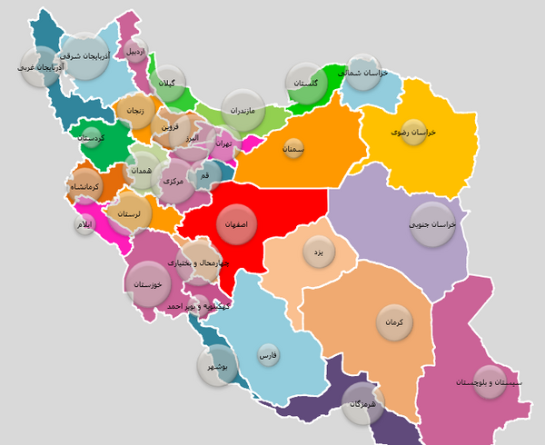 عکس نقشه ایران بدون نام استان ها