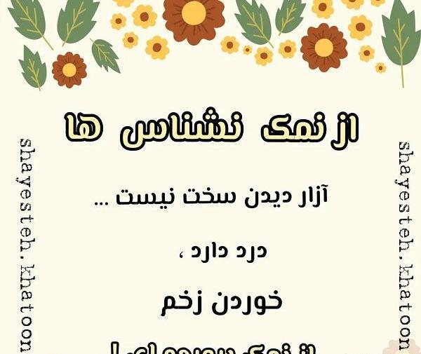 عکس نوشته برای ادم های نمک نشناس