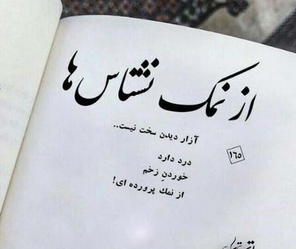 عکس نوشته درباره آدم های نمک نشناس