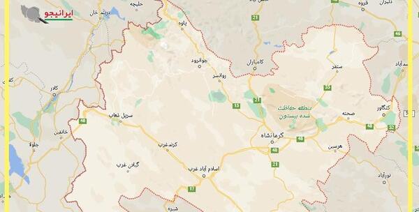 عکس کرمانشاه در نقشه ایران