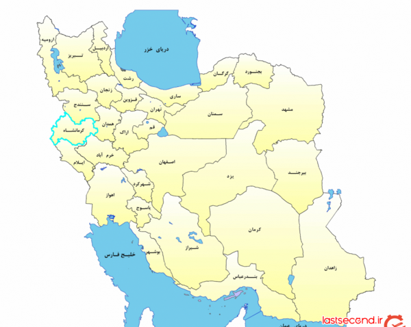 عکس کرمانشاه در نقشه ایران