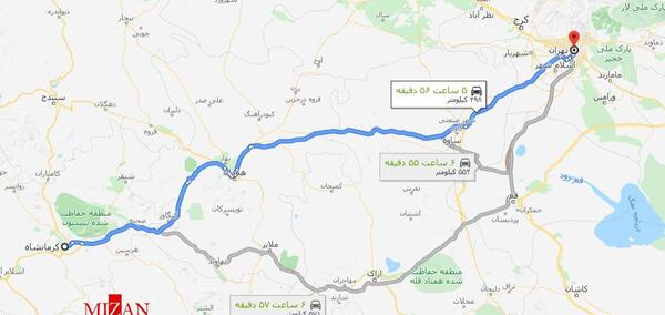 عکس کرمانشاه در نقشه ایران