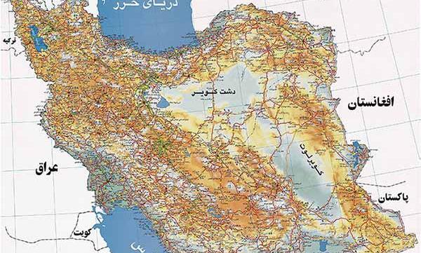 عکس نقشه کامل ایران با جزئیات
