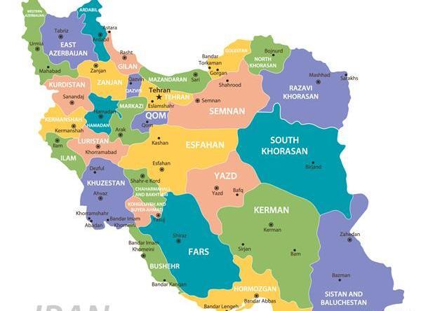 عکس نقشه کامل ایران با جزئیات