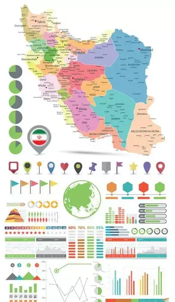 عکس نقشه کامل ایران با جزئیات