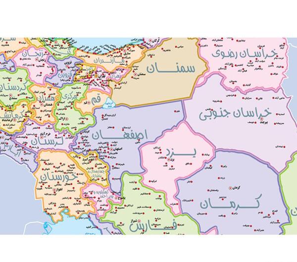 عکس نقشه کامل ایران با جزئیات
