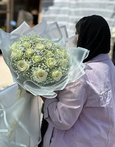 عکس نوشته گل رز سفید
