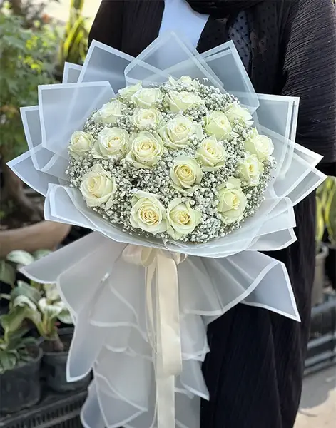 عکس نوشته گل رز سفید