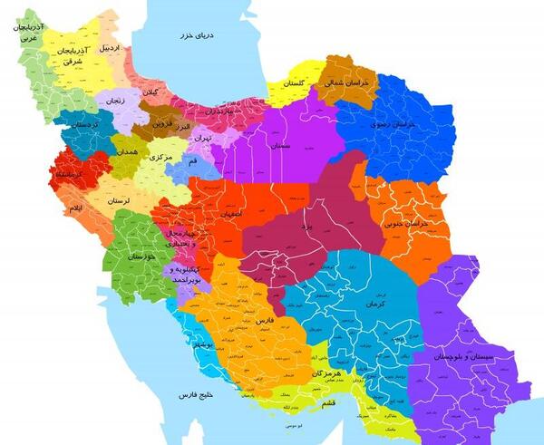 عکس نقشه تمام شهرهای ایران