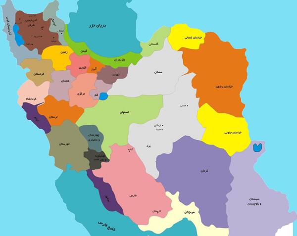 عکس نقشه ی شهرهای ایران