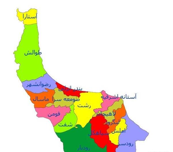 عکس نقشه شهرهای شمال ایران