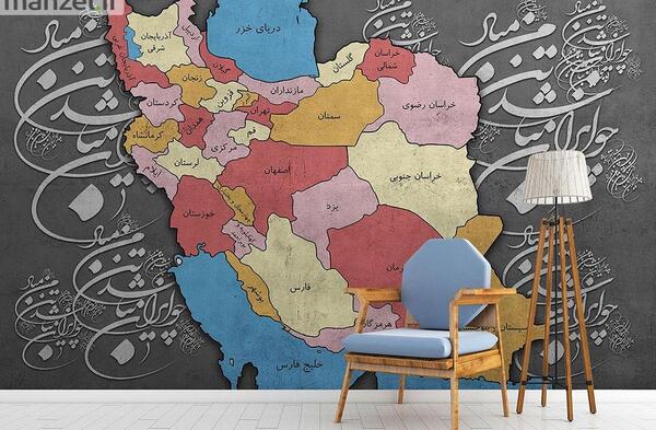 عکس نقشه ایران ساده بدون رنگ
