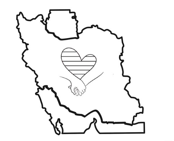 عکس نقشه ی ایران رنگ شده