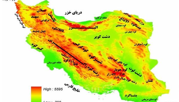 عکس رنگی از نقشه ایران