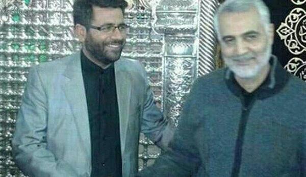 عکس دست حاج قاسم و نقشه ایران