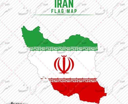 عکس نقشه ایران پرچم