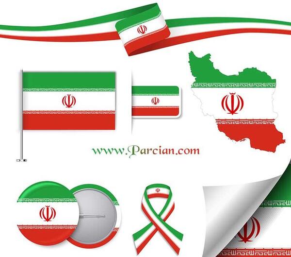 عکس نقشه ایران پرچم