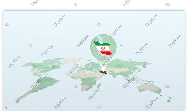 عکس نقشه ایران با پرچم ایران