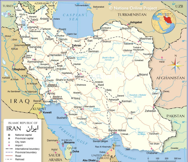 عکس نقشه ایران با نام استانها