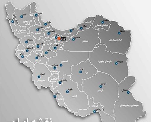 عکس نقشه ایران با مراکز استانها