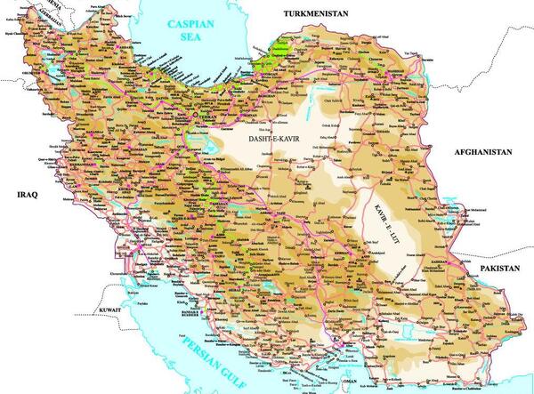 عکس نقشه ایران به زبان انگلیسی